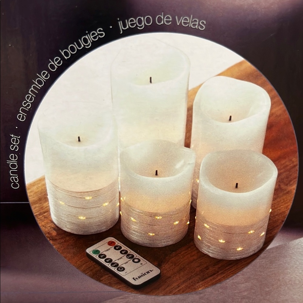 Fusion silver LED Candle Set